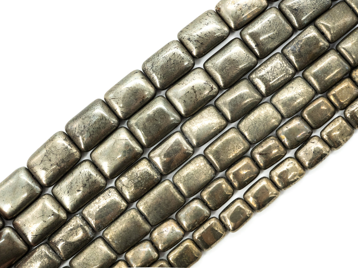 Quality Natural Pyrite Rectangular Beads, SKU#W16