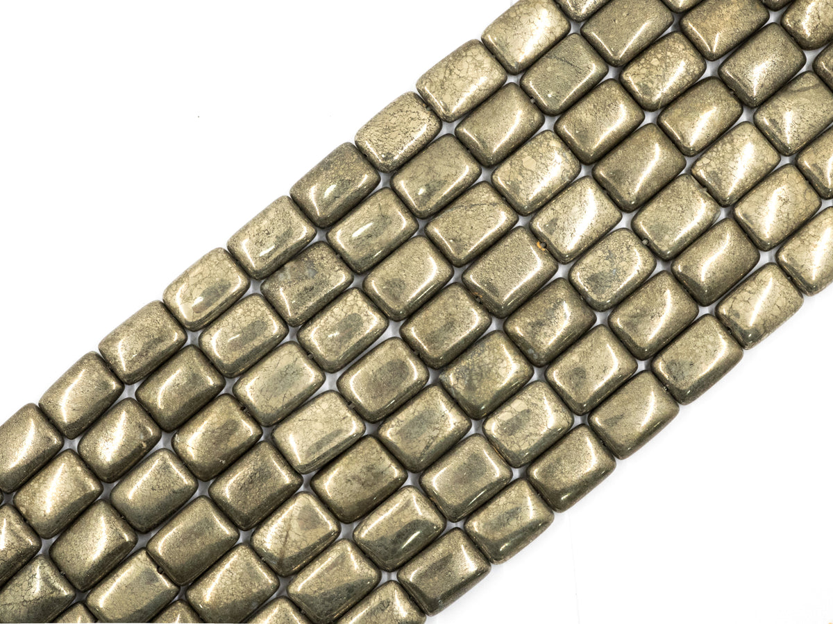 Quality Natural Pyrite Rectangular Beads, SKU#W16