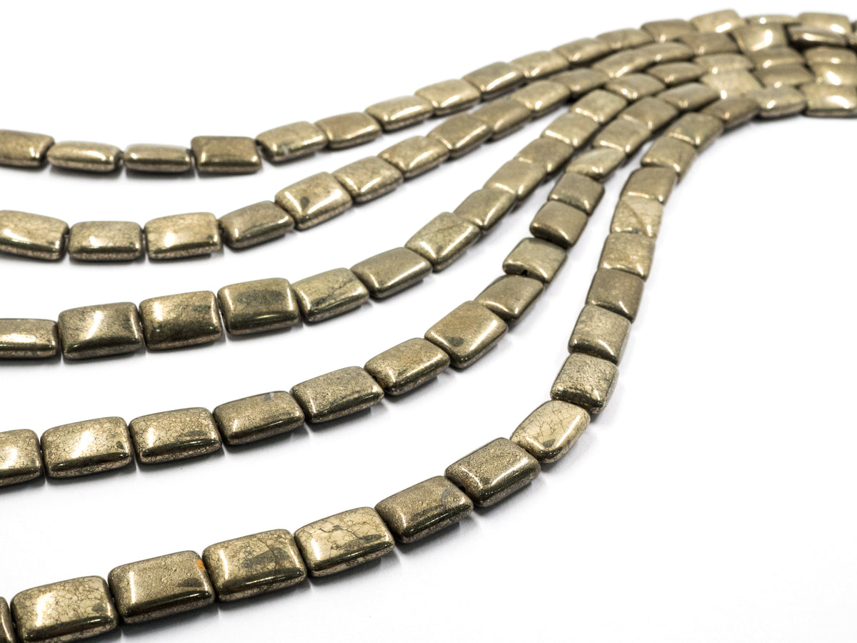 Quality Natural Pyrite Rectangular Beads, SKU#W16