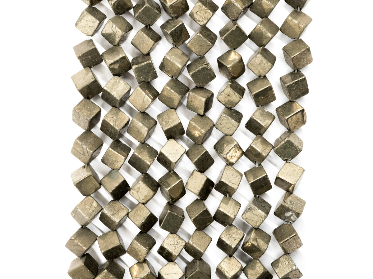 Quality Natural Pyrite Cube Beads, 6mm/10mm Natural Pyrite Dice Beads, 15.5inches Full strands, SKU#W23