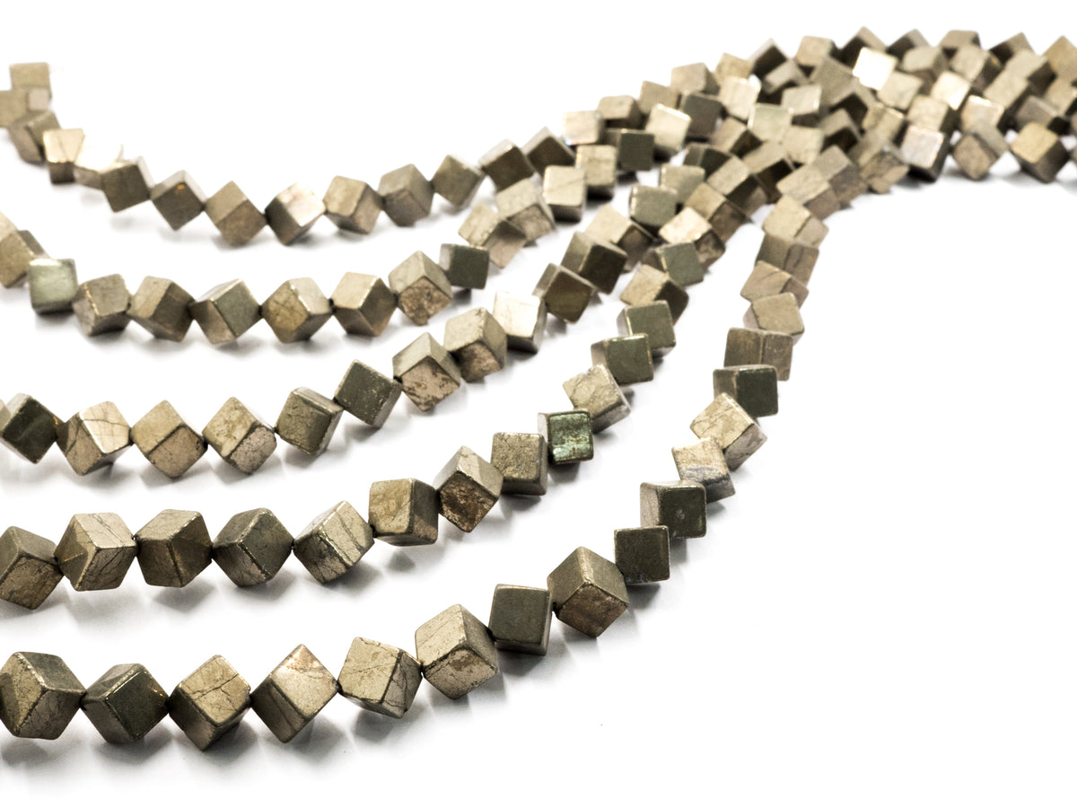 Quality Natural Pyrite Cube Beads, 6mm/10mm Natural Pyrite Dice Beads, 15.5inches Full strands, SKU#W23