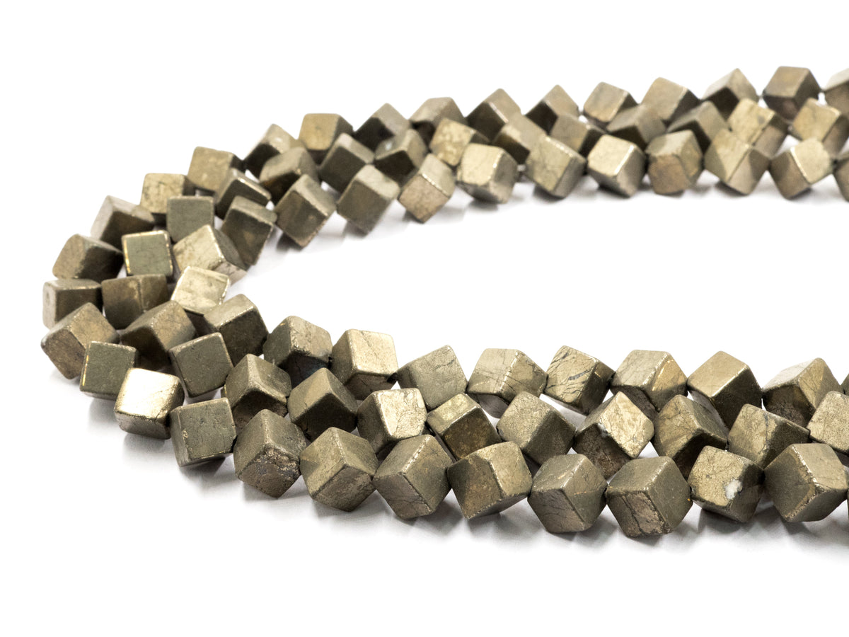 Quality Natural Pyrite Cube Beads, 6mm/10mm Natural Pyrite Dice Beads, 15.5inches Full strands, SKU#W23