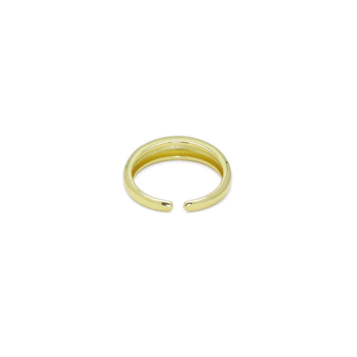 Gold Silver Dome Adjustable Ring, Sku#A159