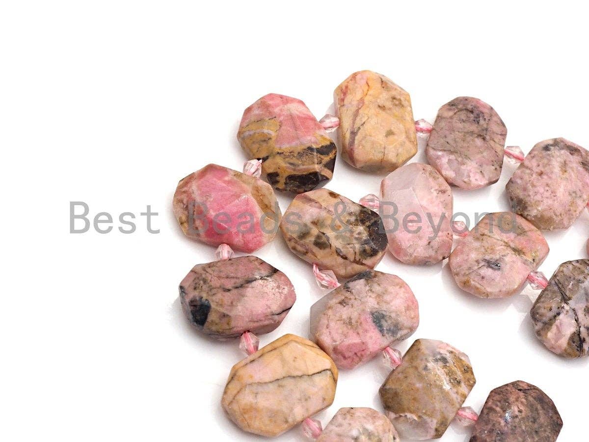 High Quality Natural Rosedochrosite Rectangle Faceted Beads, Natural Rhodochrosite beads, 16x22mm, sku#U655