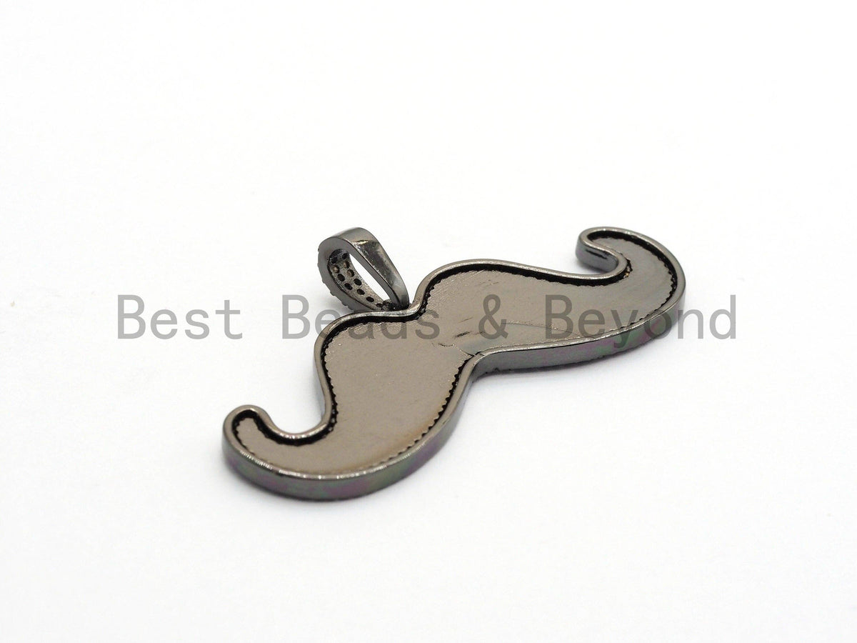 NEW Enamel Mustache Shape Cloud Shape Pendant, CZ Micro Pave Oil Drop Enamel pendant,Enamel pendant,Enamel Jewelry,18x52mm,sku#F621