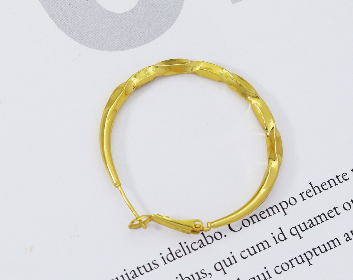 Round Ring Huggie Hoop Earrings, Sku#B195