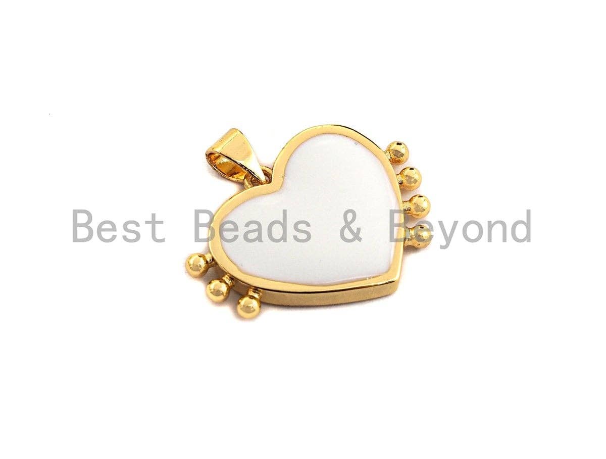 Enamel Colorful Heart With Tentacle Pendant,CZ Micro Pave Oil Drop pendant,Enamel pendant,Enamel Jewelry,24x18mm,sku#F973