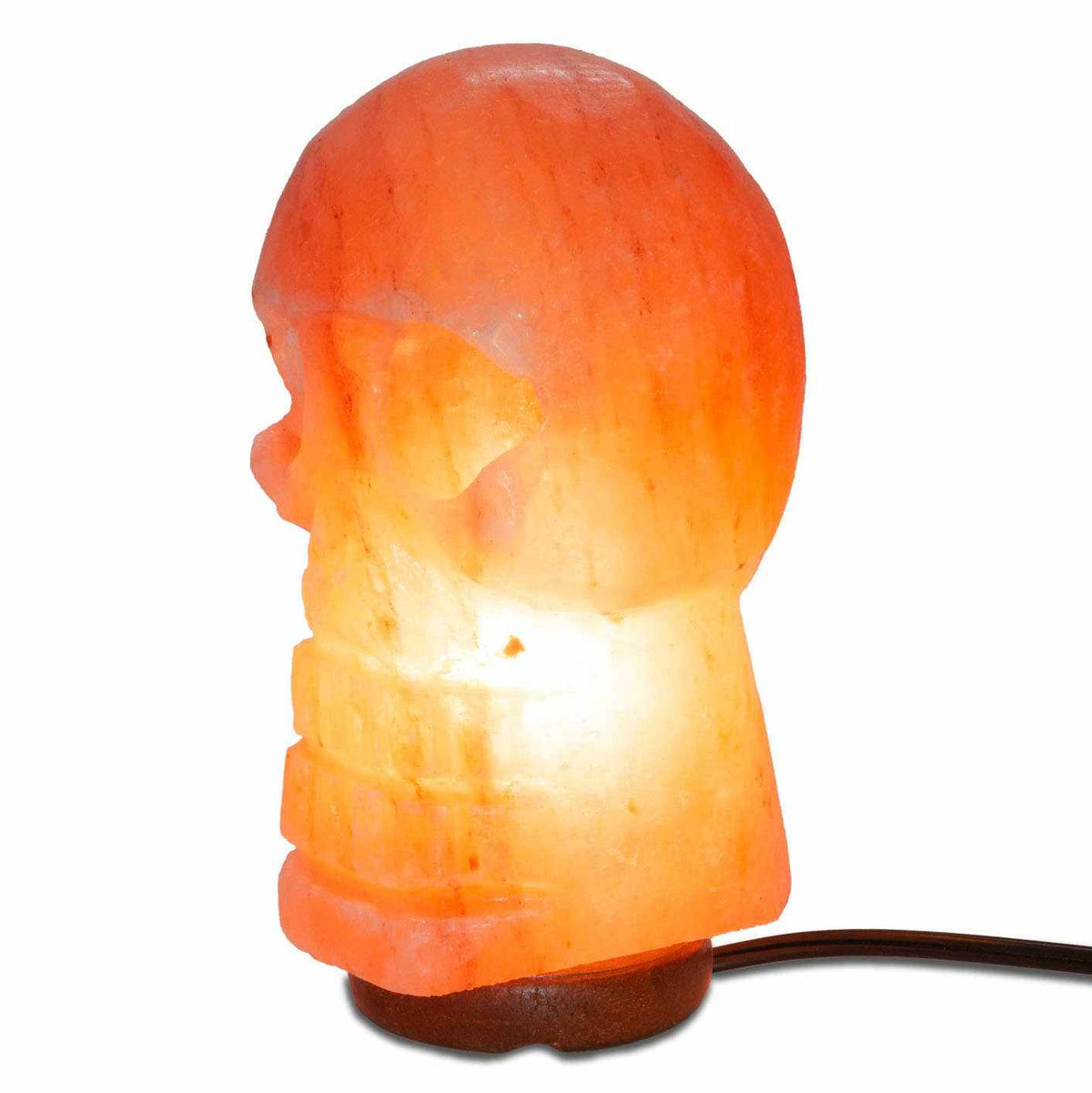 Skull Shaped Salt Lamp - 9.5" avg. - Cord, Bulb, Dimmer