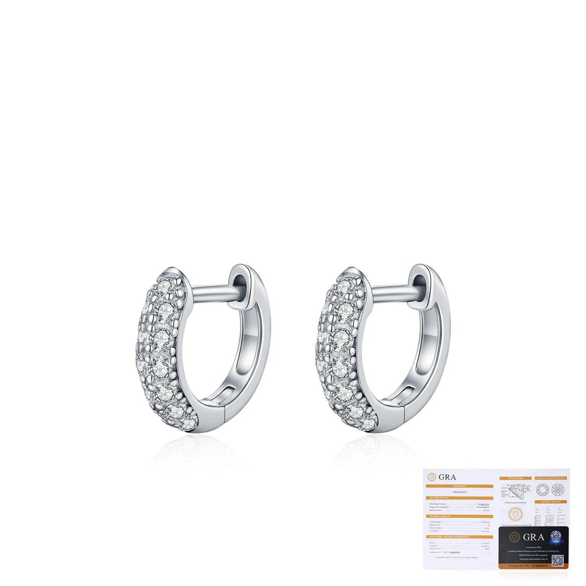 Geometric D-Color VVS1 Moissanite Hoop Earrings in Sterling Silver