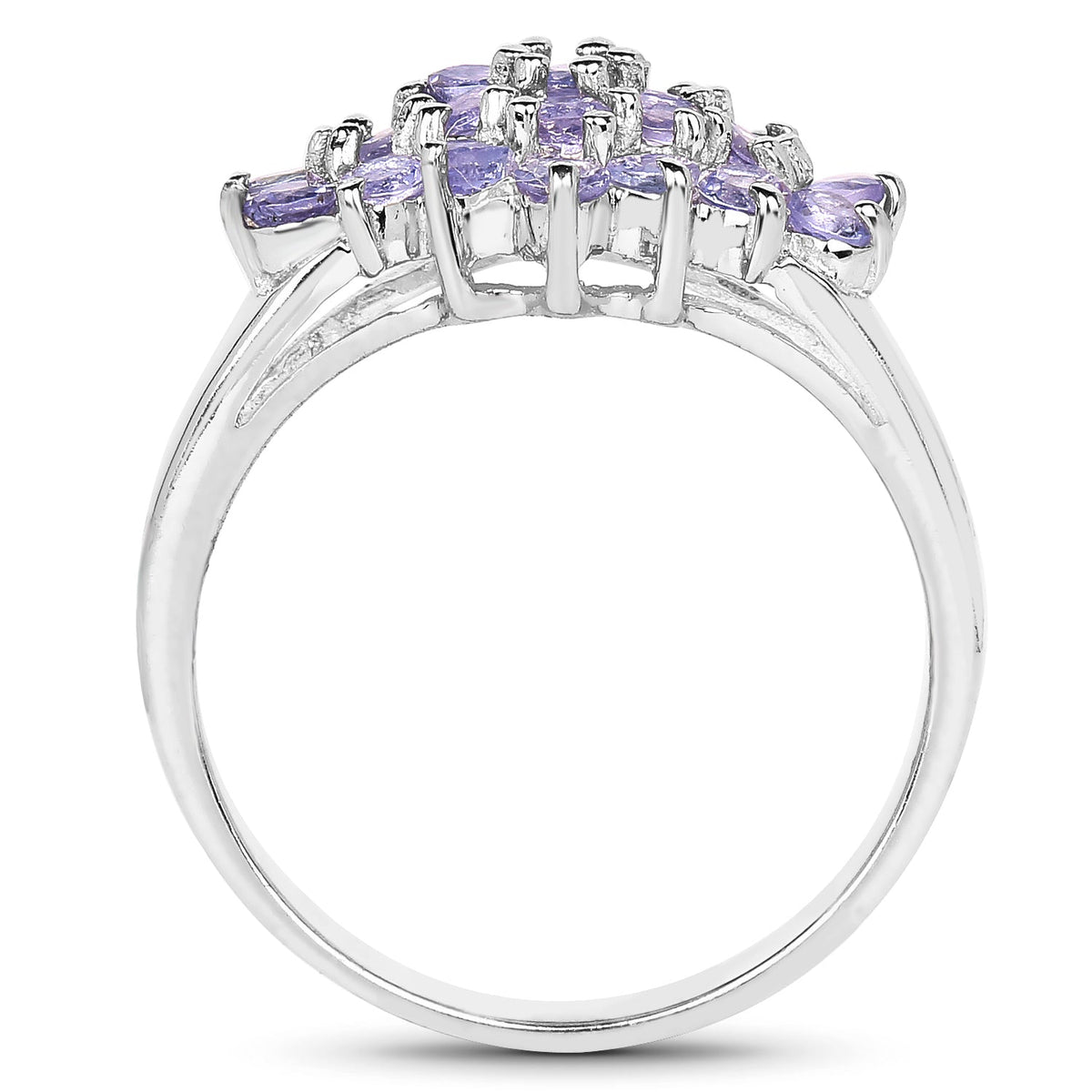 1.61 Carat Genuine Tanzanite .925 Sterling Silver Ring