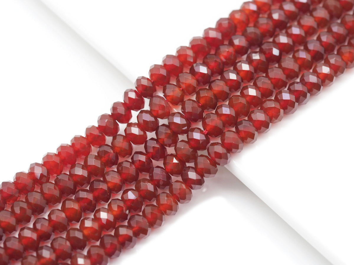 High Quality Carnelian Faceted Rondelle Beads, 2x4mm/4x6mm/5x8mm, Sku#UA242