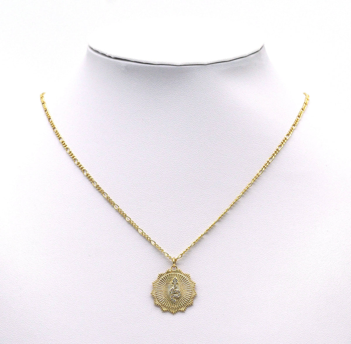 Gold CZ Snake Round Medallion Charm, Sku#CP40