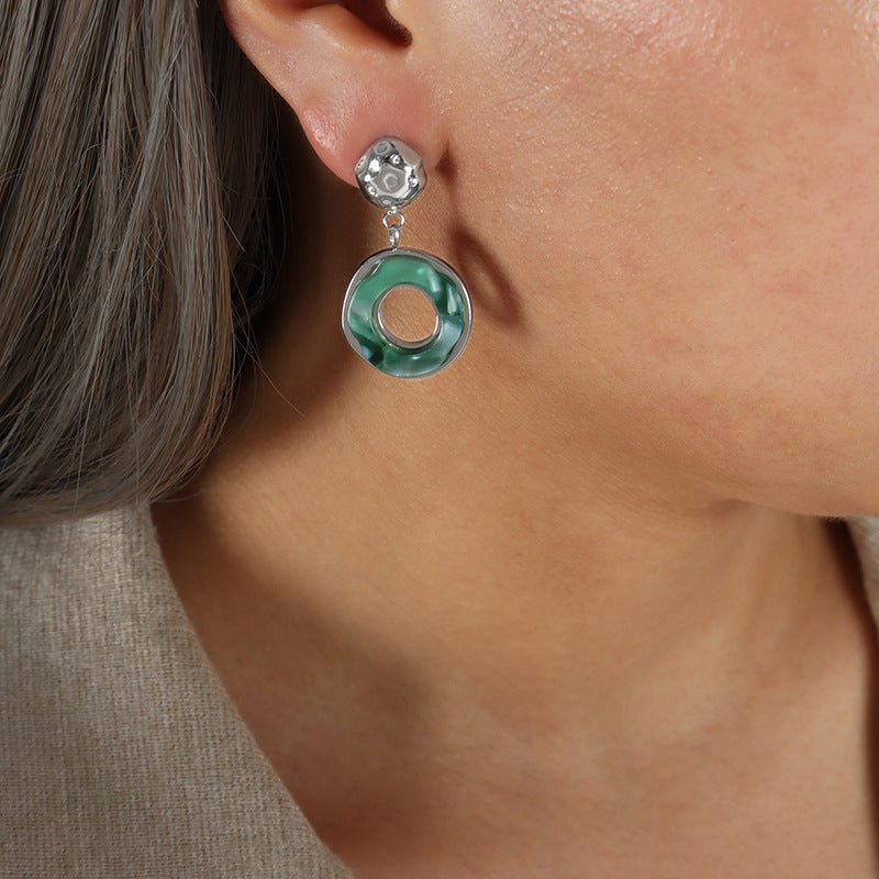 Chinese-style Imperial Court Inspired Versatile Emerald-zircon Earrings