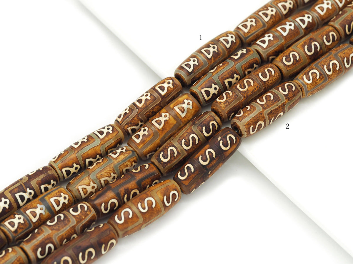 Natural Brown Tibetan Agate Spacer Beads, Sku#U1336