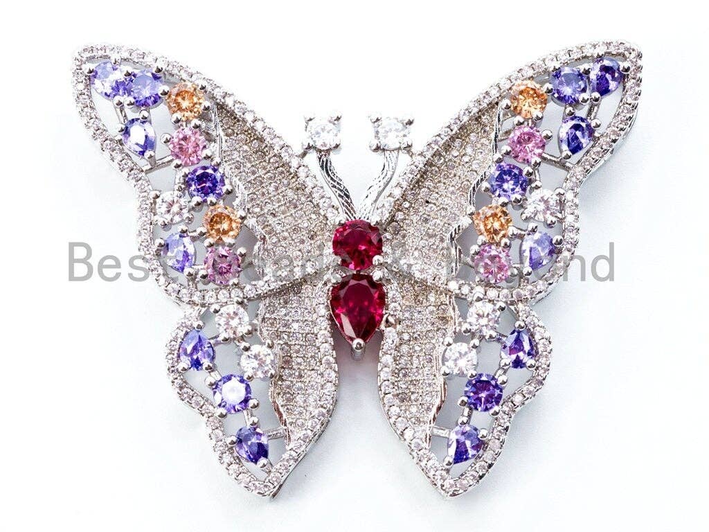 CZ Micro Pave Large Butterfly Pendant, sku#L163