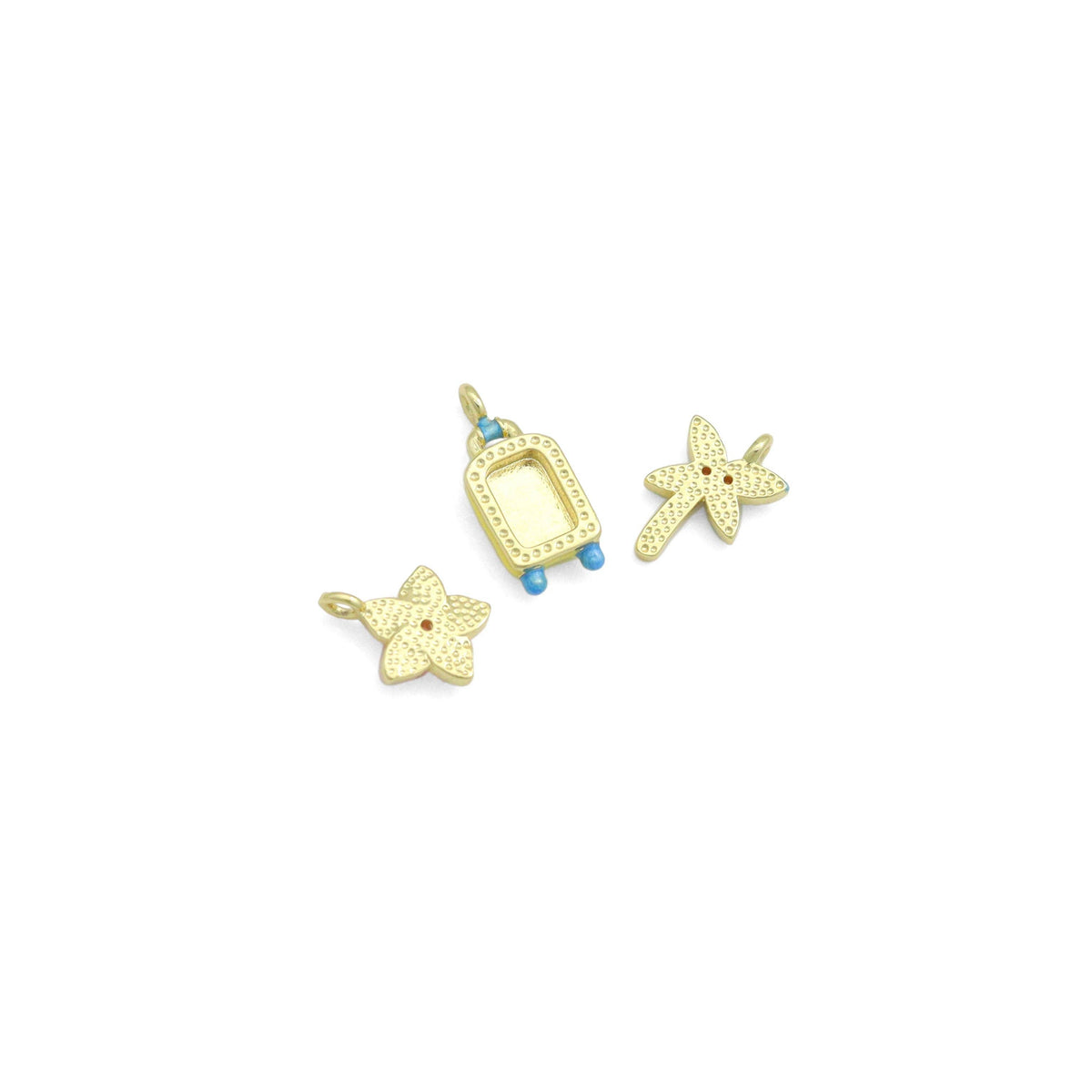 Flower Suitcase Coconut Tree Charm Travel Pendant,Sku#LD741