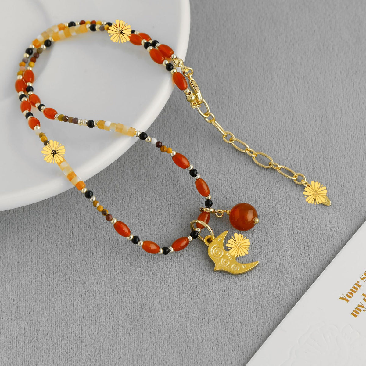 Bird Necklace New Chinese Style Ethnic Flair Minimalist Design With Natural Stone