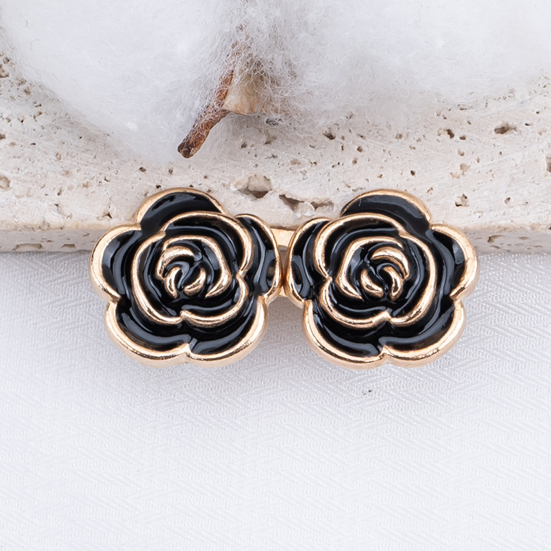 Nail-free rose waist buckle-fluorescent green-alloy-1 pair