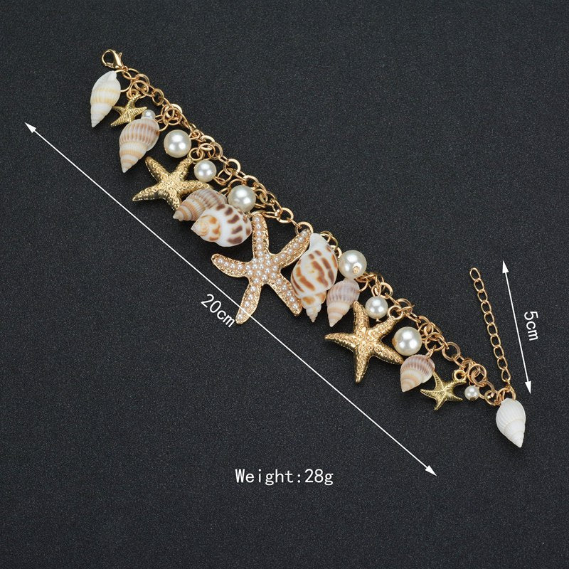 Women's Fashion Bohemian Ocean Style Starfish Shell Niche Bracelets