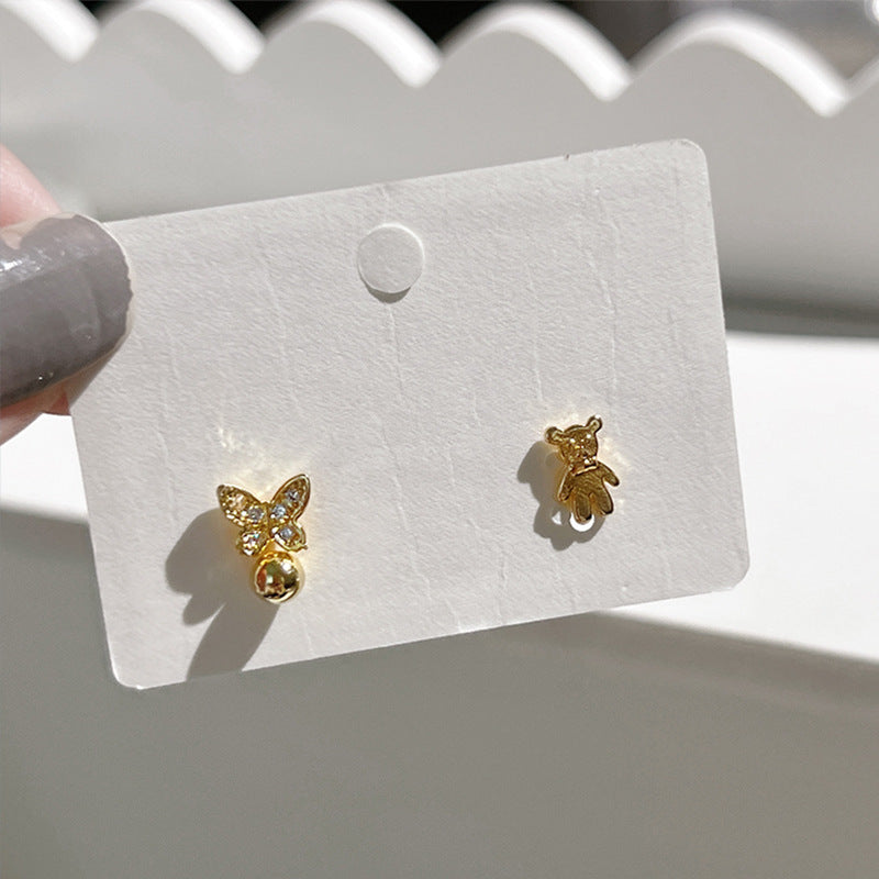 Ins Aesthetic Small Heart Gold Studs Trendy Niche Elegant Female Ear Accessories