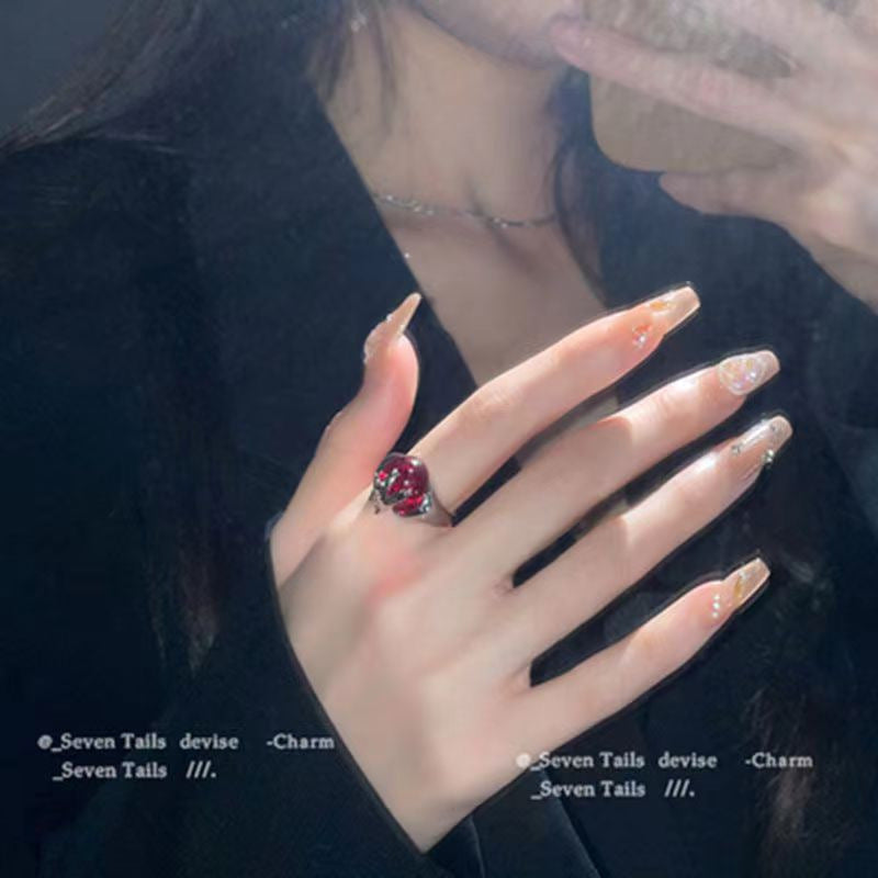 New Irregular Zircon Ring For Women, INS Trendy, Simple & Versatile Adjustable Index Finger Ring