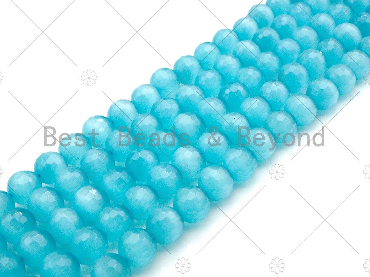 Special Cut Cat's Eye Blue Round Faceted Beads, 6mm/8mm/10mm/12mm Round Faceted, 15.5'' Full Strand, Sku#UA194C
