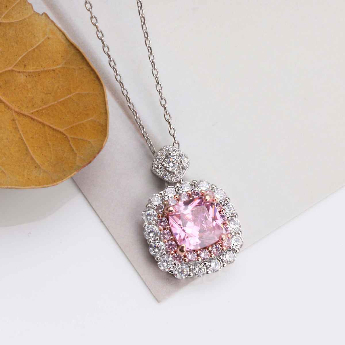 Diamond Princess Square Yellow Female Plating Color Pendant