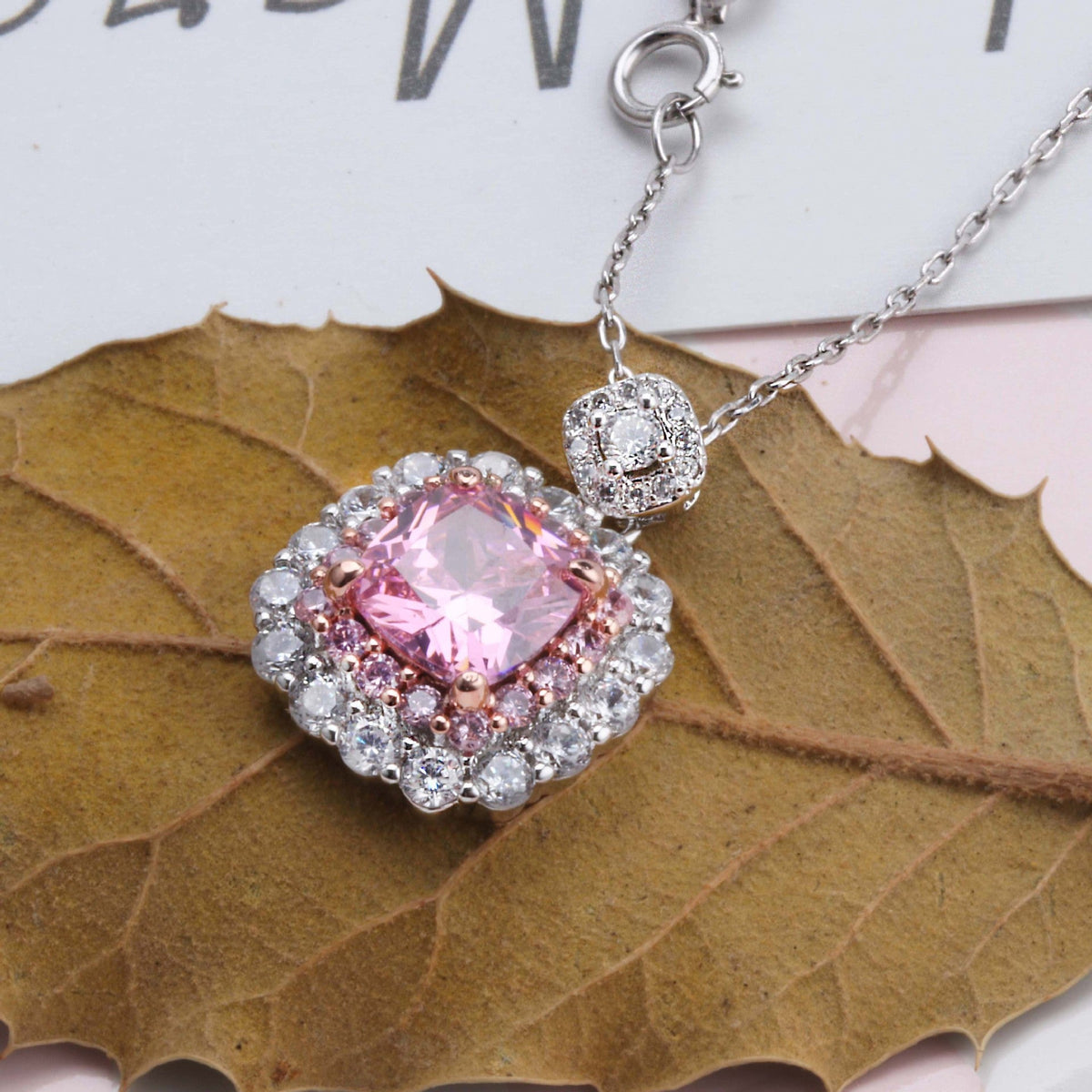 Diamond Princess Square Yellow Female Plating Color Pendant