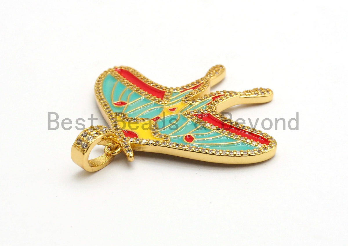 NEW Enamel Colorful Kite Shape Pendant,CZ Micro Pave Oil Drop Kite pendant,Enamel pendant,Enamel Jewelry,35x41mm,sku#F588