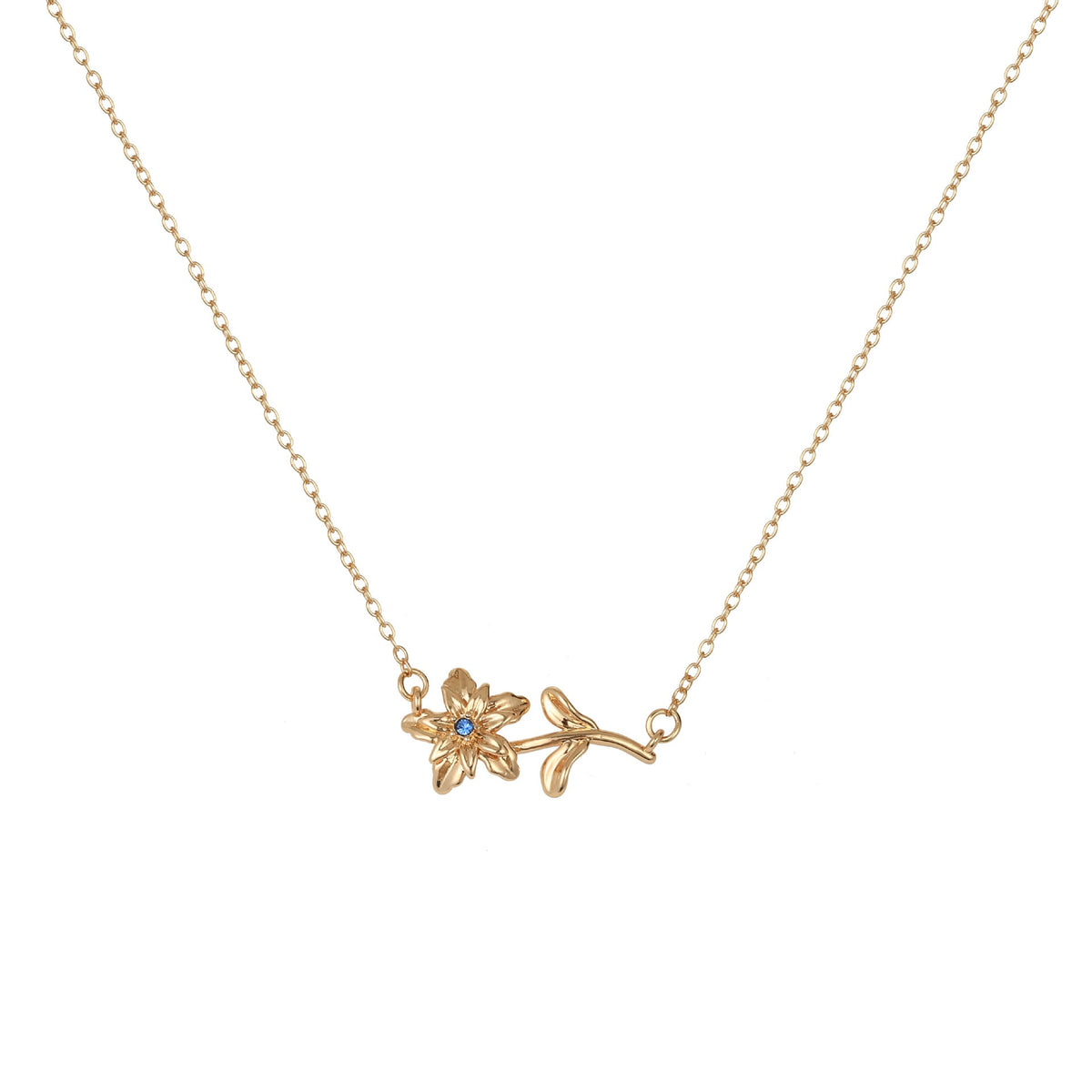 Three-dimensional Decoration Flower Pendant Necklace Gold-plated Sweater Chain