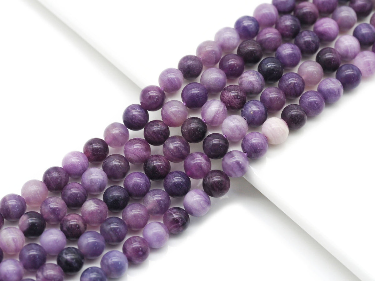 Genuine Shugilite Round Smooth Beads,Sku#U1388