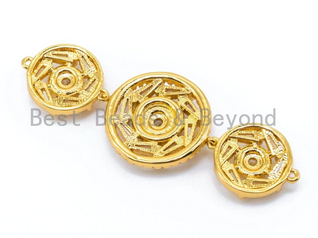 CZ Micro Pave Flower Connector for Bracelet/Necklace, Link Connector, Spacer Connector,  16x50mm,sku#M192