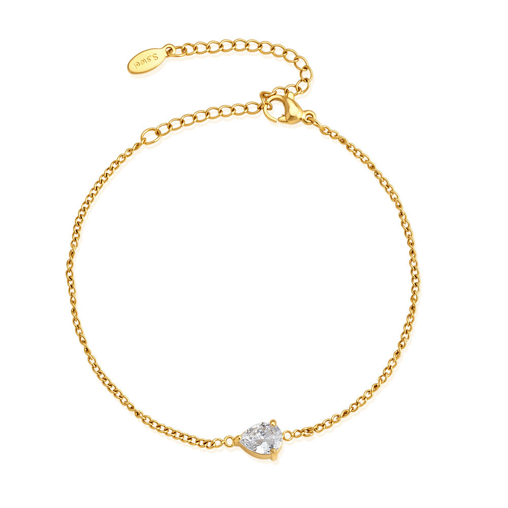 18K Gold-Plated Diamond-Inlaid Stainless Steel Zircon Necklace With A Luxurious Finish
