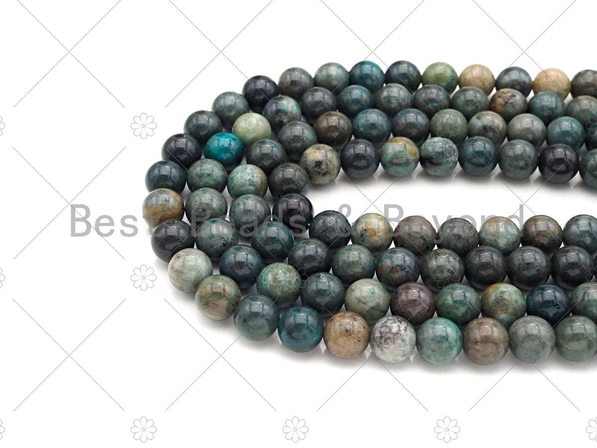 Natural Dark Green Jade Round Smooth Beads, 6mm/8mm/10mm Genuine Jade, 15.5'' Full Strand, Sku#U1066