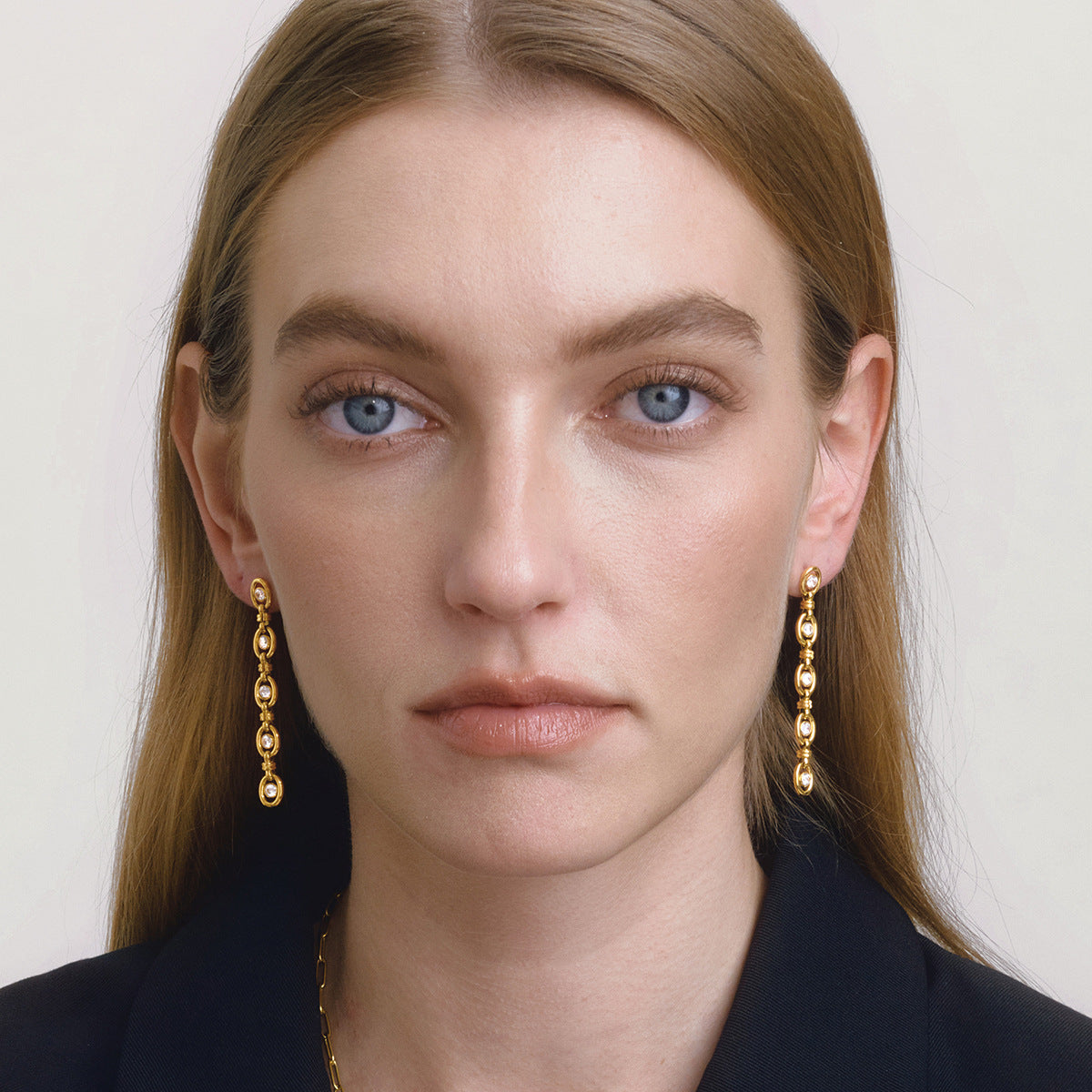 Zircon Chain Tassel Earrings and Bracelet Set