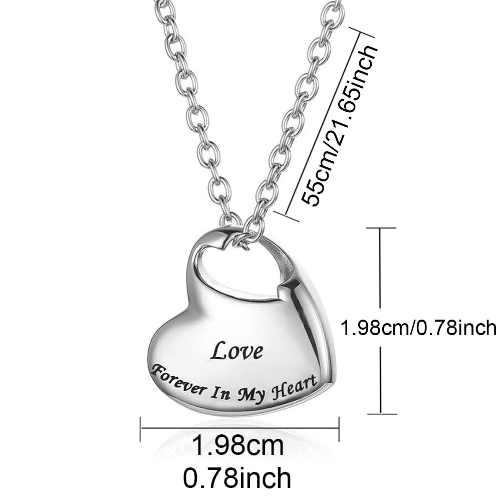 Stainless Steel Heart-shaped Openable Pendant Necklace