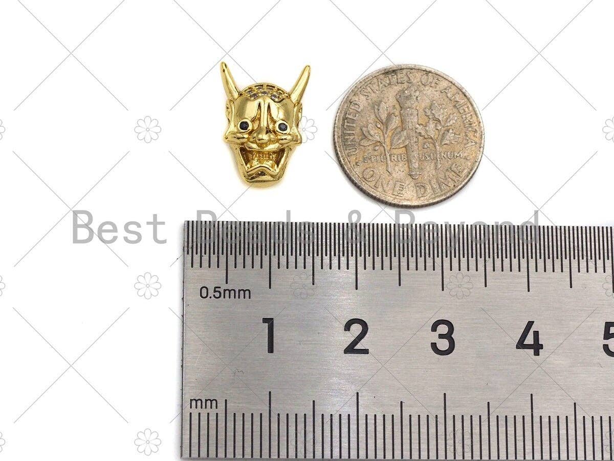 CZ Micro Pave Evil Goblin Head Bead, Men's Jewelry Findings, CZ Pave beads, 9x11x15mm, sku#LK90