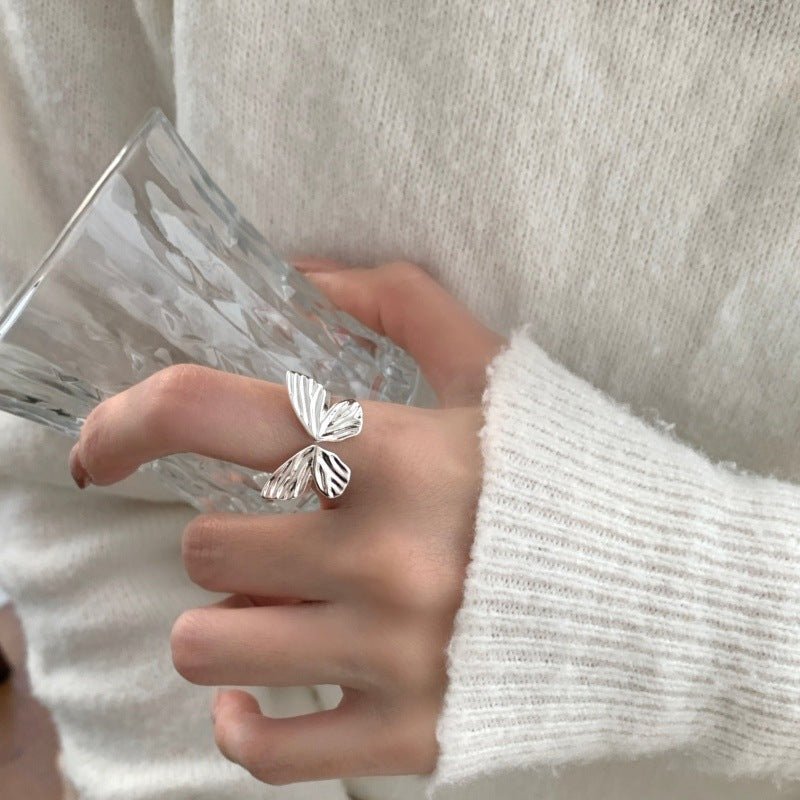 Minimalist Sweet Cool Butterfly Ring For Women, Smart Forest Style, INS Niche High-End Design