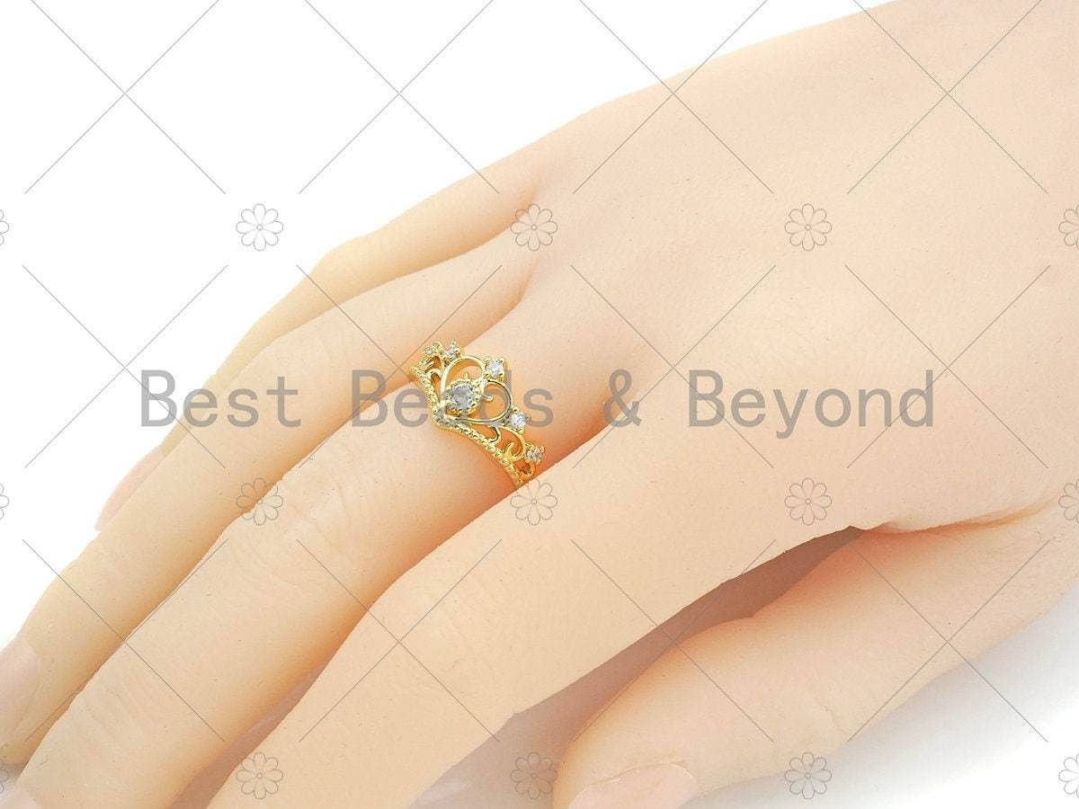 CZ Crown Adjustable Ring, Sku#LD114