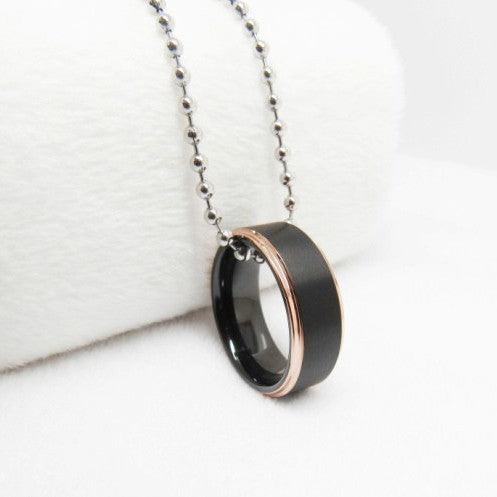 Eight-wide Step Sandblasted Electric Black Bezel Electric Rose Gold