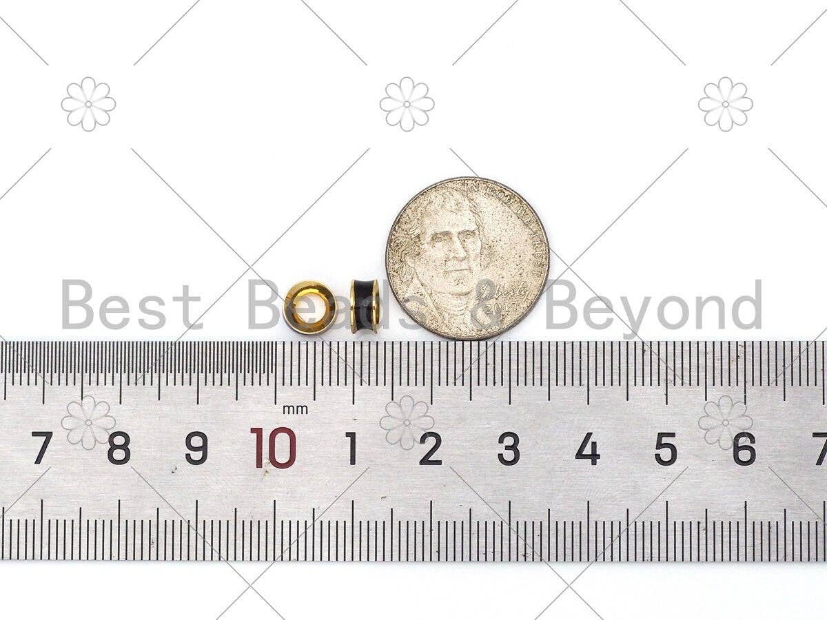 Gold Filled Colorful Enamel Drum Spacer Enamel Bead, Enamel Spacer Tube, Colorful Spacer Beads, 7x7x3mm,sku#G428