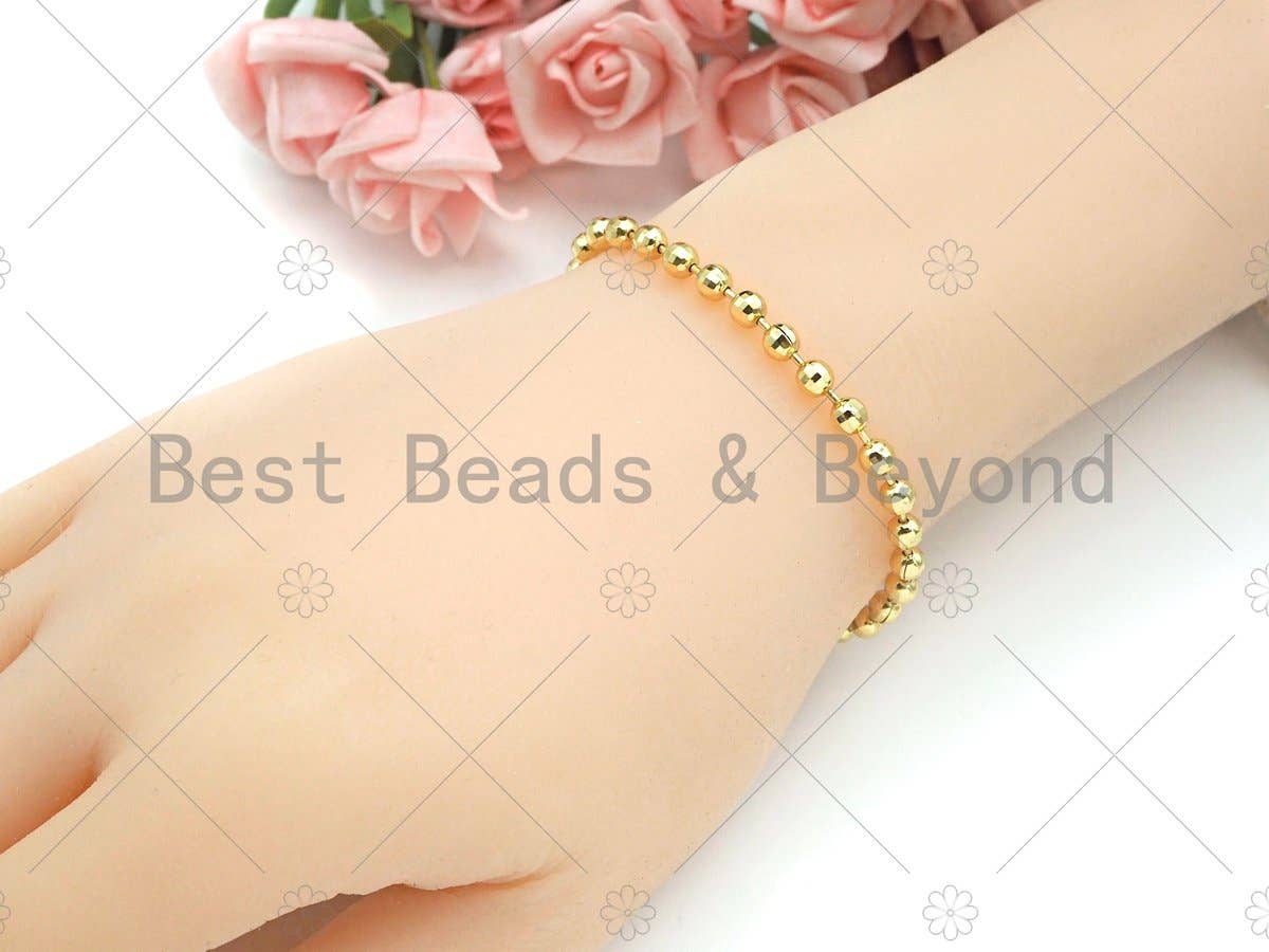 4mm Ball Necklace Bracelet, 17''/7'', Sku#LD71