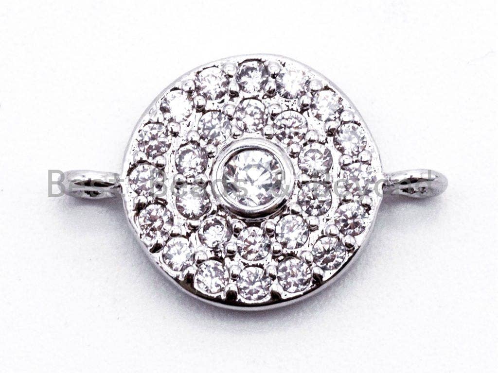 CZ Micro Paved Evil eye connector micro paved,sku#E356