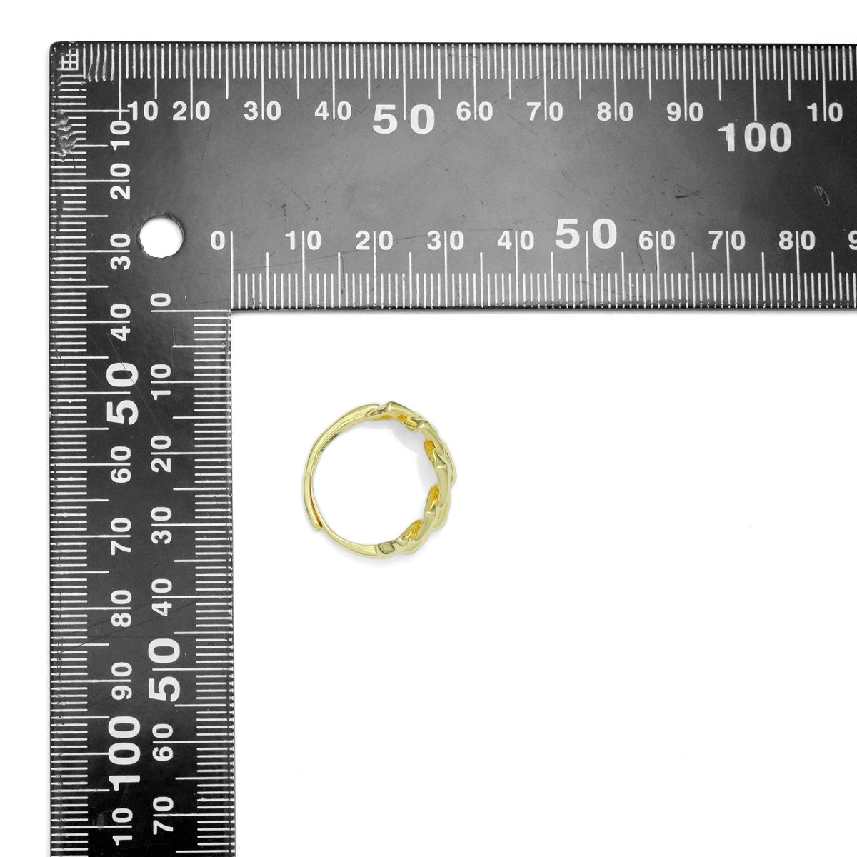 Gold Silver Chain Link Adjustable Ring, Sku#A224