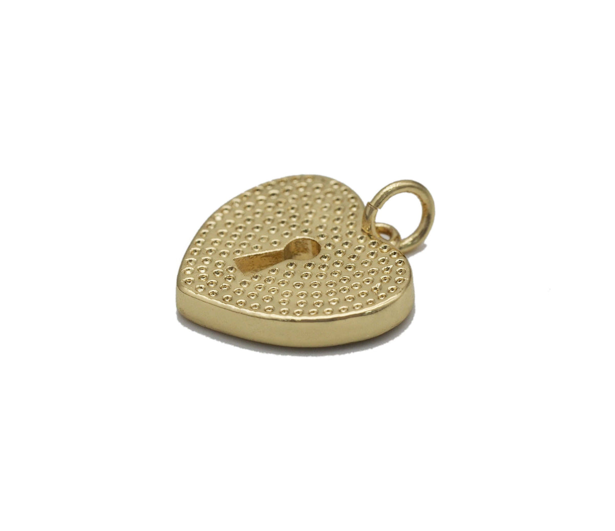 Gold Turquoise MOP Hollow Out Heart Charm, Sku#L703
