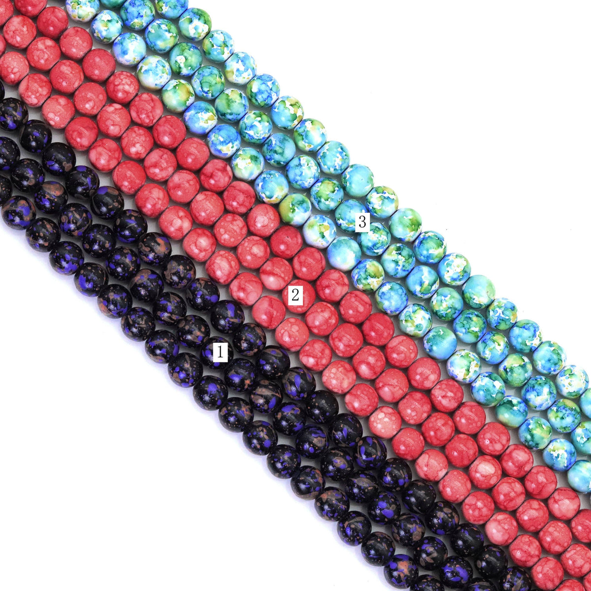 Colorful Hematite Round Smooth Beads, Sku#S164C