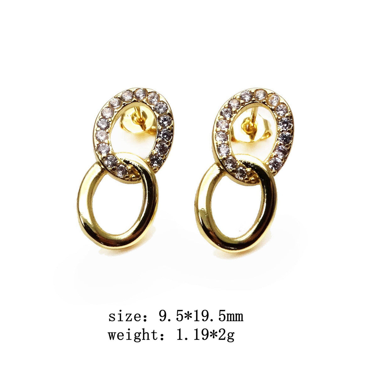 Copper Micro-inlaid Zircon Earrings