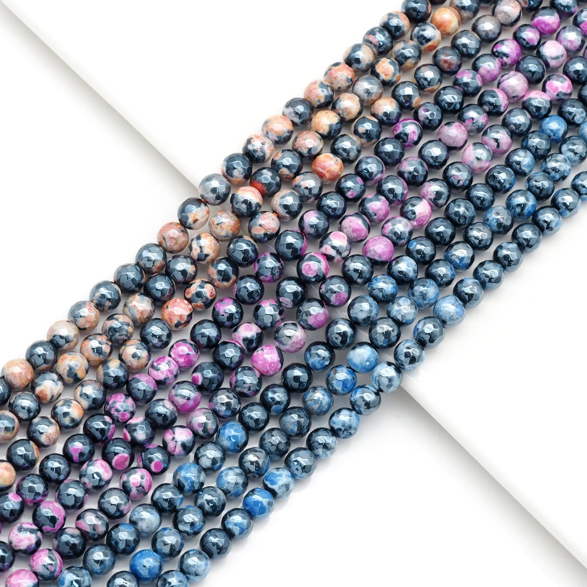 New!!! Mystic Agate Round Faceted Beads, Sku#U1761