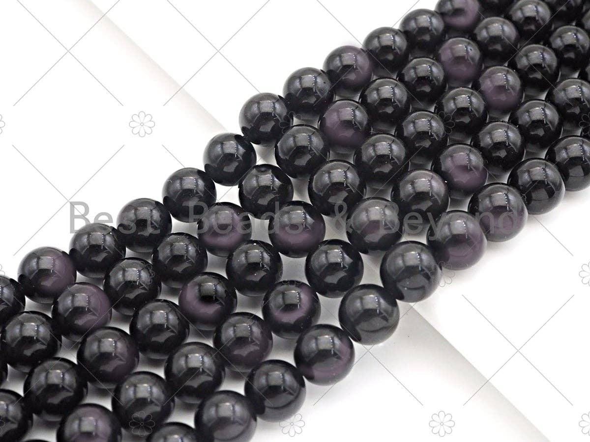 High Quality Natural Red Obsidian, Round Smooth 10mm/12mm Beads, 15.5" Full Strand, Sku#U1133