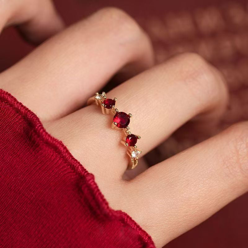 Peridot Vintage Gorgeous Heavy Industry Light Luxury Zircon Full Diamond Ring, Stackable New Style, Shiny Marquise & Round Cut